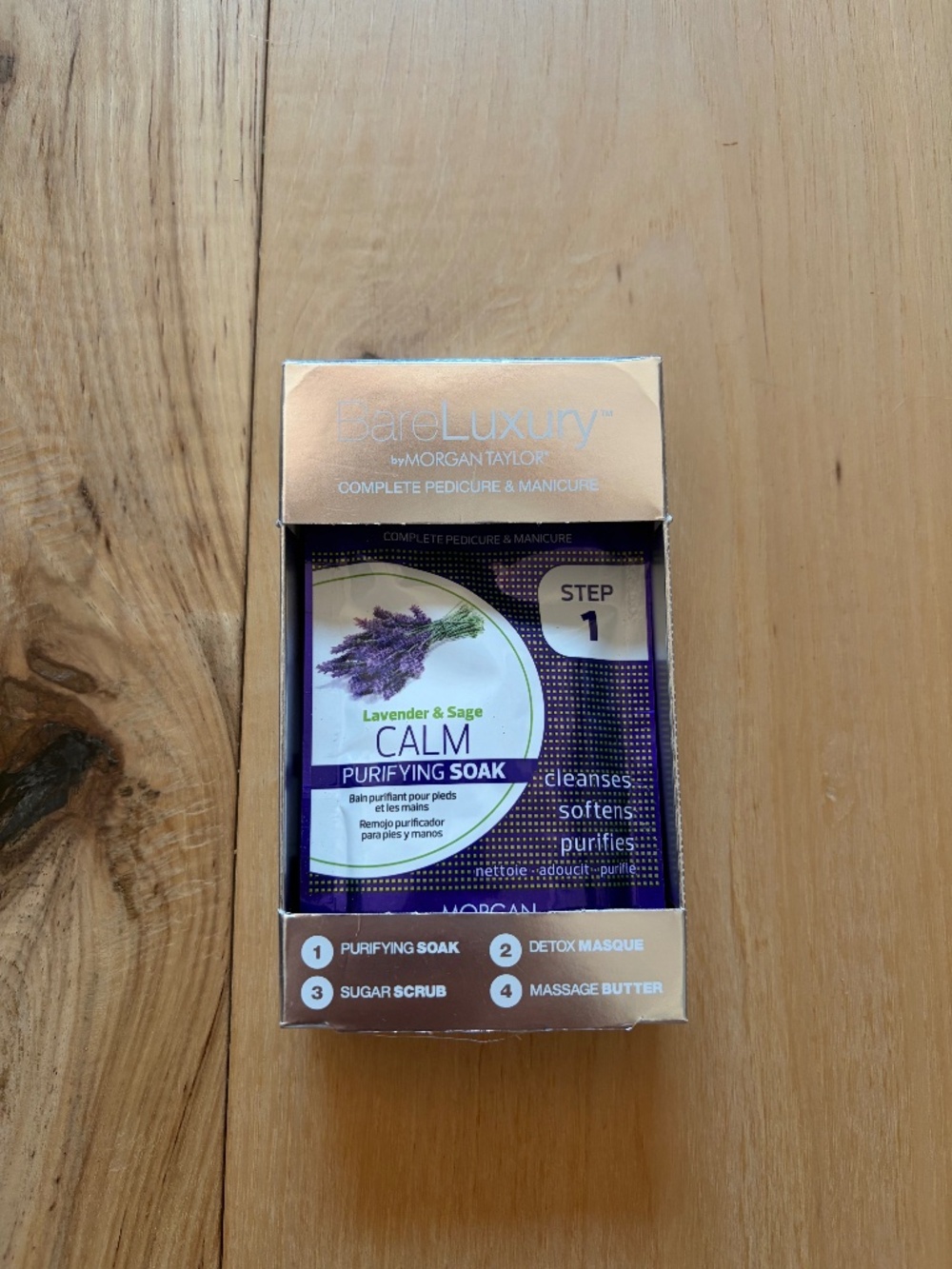 NEW Morgan Taylor BareLuxury Lavender Sage 4-Step Pedicure Manicure Kit